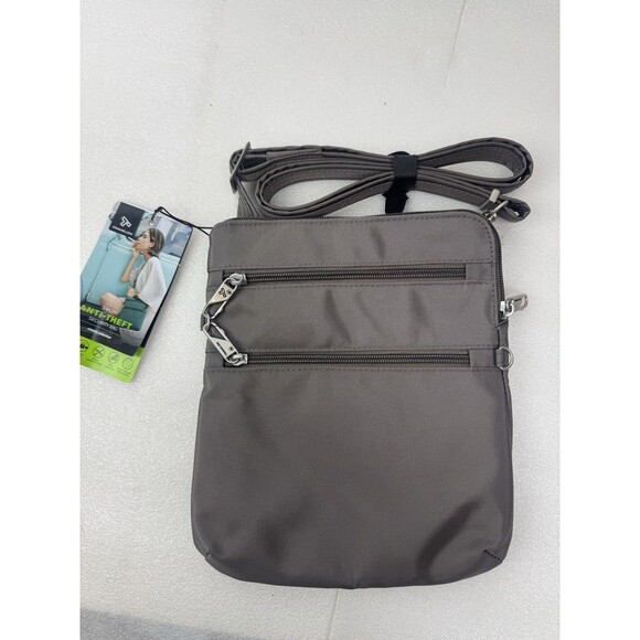 Travelon Anti-Theft Classic Slim Double Zip Crossbody Bag NWT - Picture 1 of 5